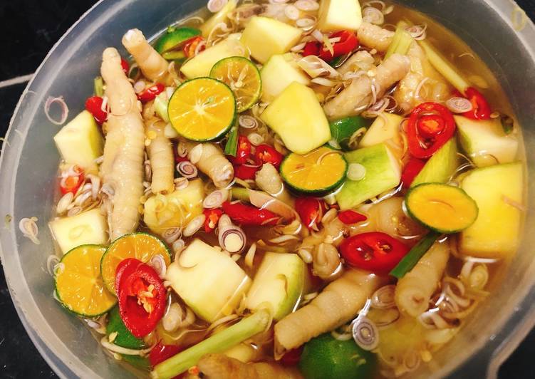 Cách làm chân gà ngâm xả tắc