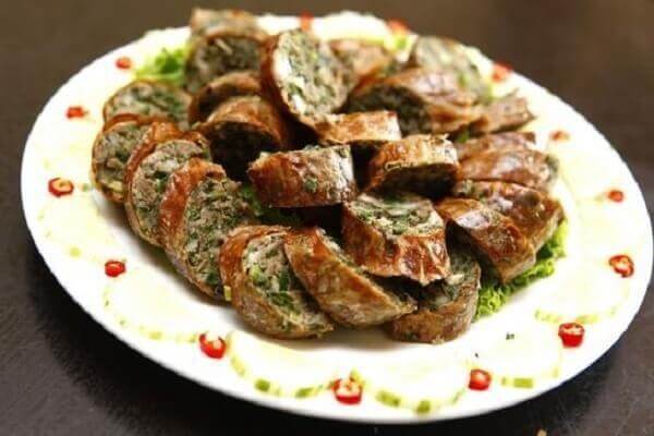 Cách làm dồi trường chiên giòn từ lòng lợn