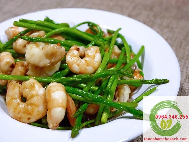 măng tây xào tôm