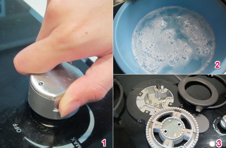 cách làm sạch bếp gas mini