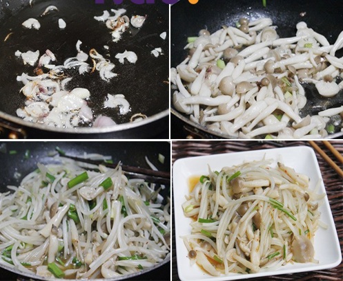 Giá đỗ xào nấm