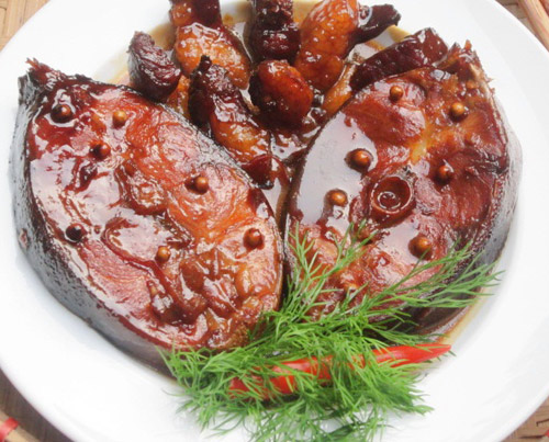 cá giò kho thịt hoàn thành