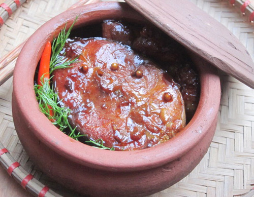 cá giò kho thịt hoàn thành