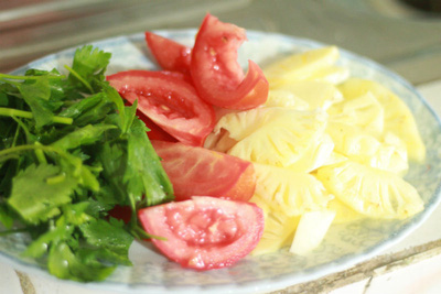 mực xào dứa cách làm