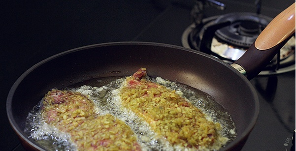 thịt bò chiên cốm cách làm